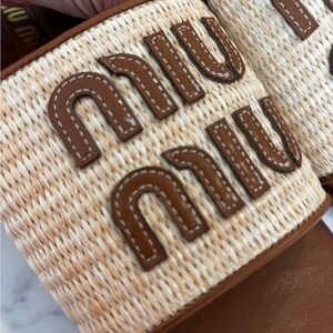 Beige and Brown Woven sandal
Not so Miu Miu